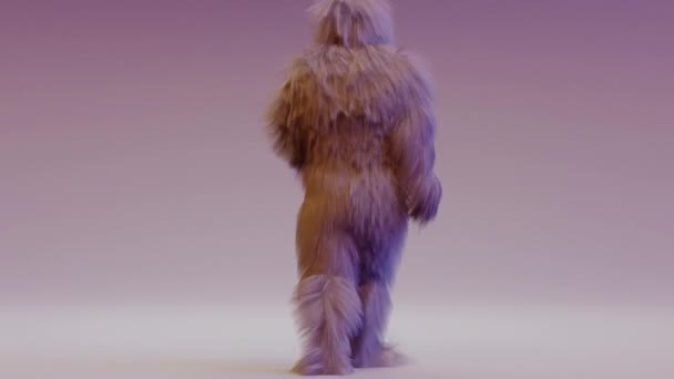 Hairy Monster Dance Northern Soul Dance Pelz Hell Lustig Flauschigen — Stockvideo