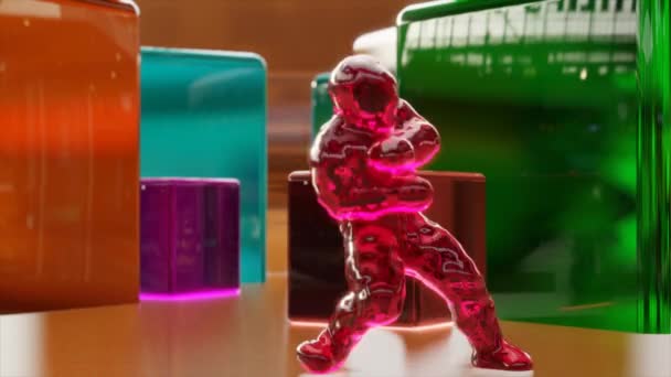 Jelly Monster Dancing Clip Gelatin Character Hip Hop Dance Candy — Vídeo de stock