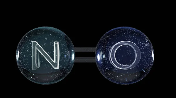 Nitric Oxide Molecule Model Chemical Formula Nitrogen Oxide Nitrogen Monoxide — Foto de Stock