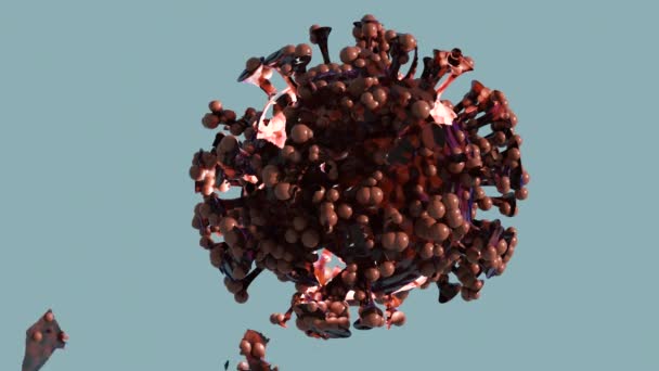 Rendering Del Virus Corona Realistico Dissolversi — Video Stock