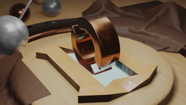 진자의 바퀴의 애니메이션 기하학적 모양의 컴퓨터의 렌더링 애니메이션 포스터 — 비디오