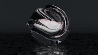 seamless loop animation of cloud in Crystal Ball, oddly satisfying, 3d render