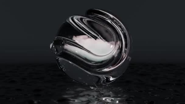 Seamless Loop Animation Cloud Crystal Ball Oddly Satisfying Render — Wideo stockowe