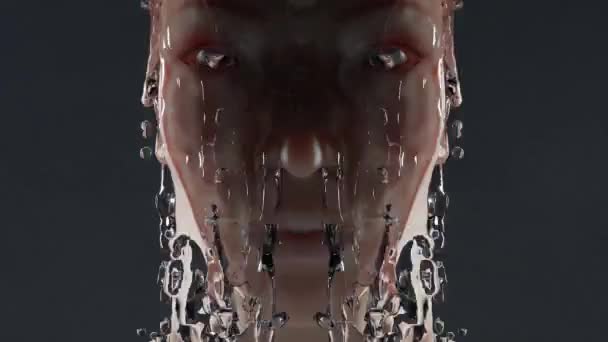 Woman Washing Head Taking Shower Falling Water Relaxation Refreshment Cosmetics — Stockvideo