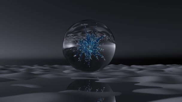 Magische Kristallkugel Abstrakte Kunst Surrealer Glaskugeln Mit Geometrischen Blumen Inneren — Stockvideo