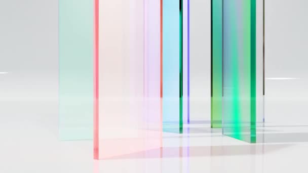 Coloridas Placas Vidrio Translúcidas Girar Espectro Brillo Animación Bucle Sin — Vídeo de stock