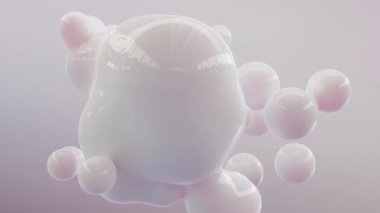 organik şekiller. Renkli kabarcıklar, soyut 3D arka plan. Sıvı akışkan renkler. sabun köpükleri, metaforlar. damla, sıvı eğim, akan küreler, madde, nanopartiküller, döngü, 3d render