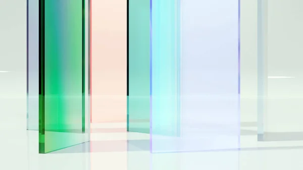 Lastre Vetro Traslucide Colorate Spettro Bagliore Mattoni Vetro Dispersione Luminoso Foto Stock
