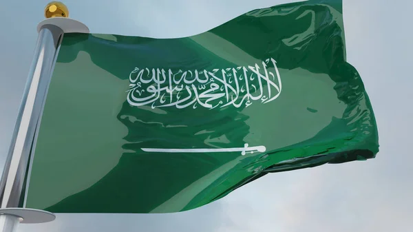 Flagge Saudi Arabiens Wind Ksa Flaggenwelle Textilstruktur Königreich Saudi Arabien — Stockfoto