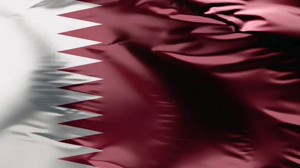 Zászló Katar Integetett Szélben Katar Nemzeti Zászló Hullám Szövet Textúra — Stock Fotó