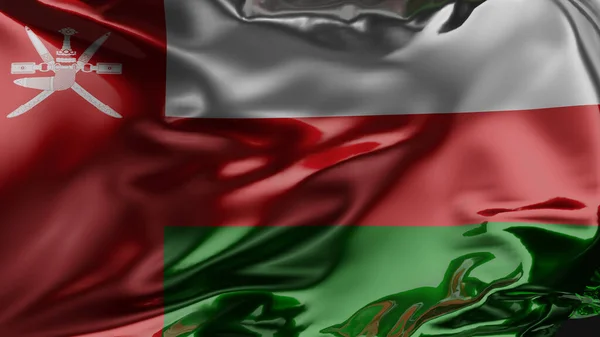 Flag Oman Waving Wind Oman National Flag Wave Fabric Texture — Stock Photo, Image