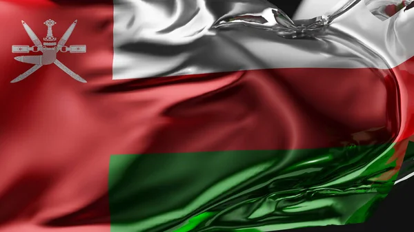 Flag Oman Waving Wind Oman National Flag Wave Fabric Texture — Stock Photo, Image