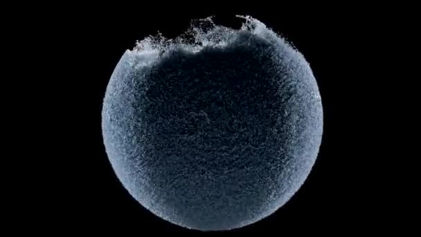 Bolhas Transparentes Líquidas Abstratas Gotas Água Realistas Salpicando Uma Esfera — Vídeo de Stock