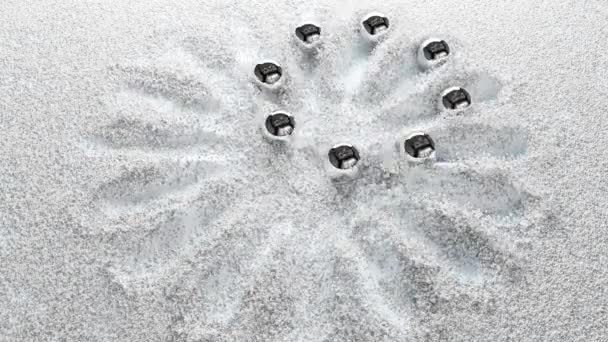 Kum Çizimi Nin Soyut Döngüsü Tatmin Edici Asmr Beyaz Kum — Stok video