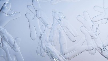 Mikroskop altında insan kromozomu, genom dizisi. Moleküler biyoloji, DNA molekülleri, yüzen kromozomlar, genetik kod, genetik konsept, 3D render