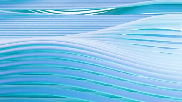 Rayures Lignes Bleues Courbes Dynamiques Colorées Câbles Ondulés Lisses Abstraits — Video