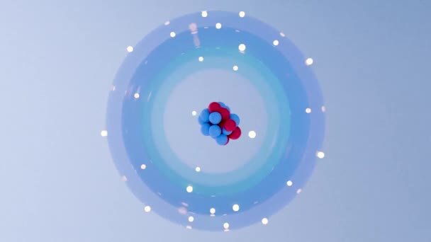 Atom Anatomisi Atom Modeli Veya Yapısı Alfa Kanalı Çekirdek Parçacıklarının — Stok video