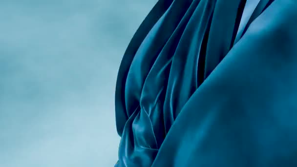 Abstracte Achtergrond Met Vliegende Draperieën Doek Gevouwen Textiel Satijnen Pastelkleurige — Stockvideo