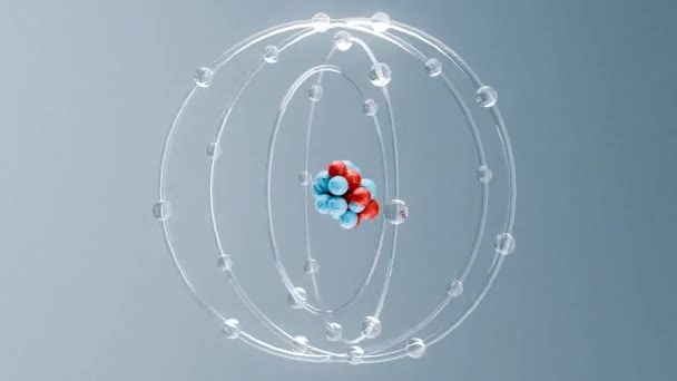 Anatomia Atômica Modelo Atômico Estrutura Animação Loop Elétrons Orbitando Partículas — Vídeo de Stock
