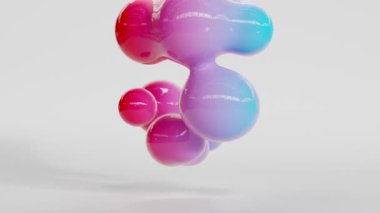 organik şekiller. Renkli kabarcıklar, soyut 3D arka plan. Sıvı akışkan renkler. sabun köpükleri, metaforlar. damla, sıvı eğim, akan küreler, madde, nanopartiküller, döngü, 3d render