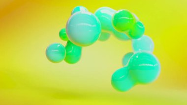 organik şekiller. Renkli kabarcıklar, soyut 3D arka plan. Sıvı akışkan renkler. sabun köpükleri, metaforlar. damla, sıvı eğim, akan küreler, madde, nanopartiküller, döngü, 3d render