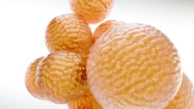 Yağ hücreleri izole edilmiş, beyaz adipoksit ve lipoksit, kolesterol hücreler, beyaz yağ hücreleri, lipit damlacığı, insan vücudundaki yağ, obezite konsepti, deri ve şırınga, çekirdek, yağ yanığı, 3D render.