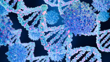 DNA genom yapısı, kanser hücresi moleküler detayları, Influenza virüsü, aşı ve tedavi, patojen viral yapısı, bakteri ve mikrop enfeksiyonu insan vücudunda, DNA sarmalı hasarı, 3D