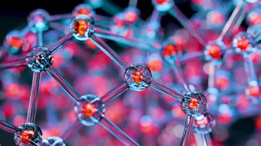 Gerçekçi bstrit moleküller veya atomlar, moleküler yapı, biyokimyasal. Kimyasal formül, yüzen atomlar, ağır metal nanoteknoloji, 3 boyutlu görüntüleme
