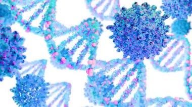 DNA genom yapısı, kanser hücresi moleküler detayları, Influenza virüsü, aşı ve tedavi, patojen viral yapısı, bakteri ve mikrop enfeksiyonu insan vücudunda, DNA sarmalı hasarı, 3D