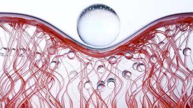 Kolajen serumu damlası lifleri güçlendirir deri dokularını yeniler. Kırışıklık sıkma ve yumuşatma. Susuzluk giderici elastin. Sarkık cilt ve esneklik, nemlendirici ya da krem, kozmetik, 3D