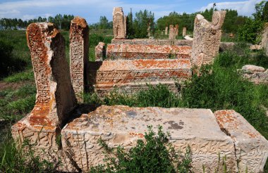 Halime Hatun Vault is a Seljuk mausoleum located in the Gevas district of Turkey. It is located to the east of the Seljuk Cemetery in the district. It was built in 1335 by the Saltuklu chief Meliki Izzettin Saltuk for his daughter Halime Hatun.