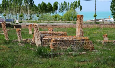 Halime Hatun Vault is a Seljuk mausoleum located in the Gevas district of Turkey. It is located to the east of the Seljuk Cemetery in the district. It was built in 1335 by the Saltuklu chief Meliki Izzettin Saltuk for his daughter Halime Hatun.
