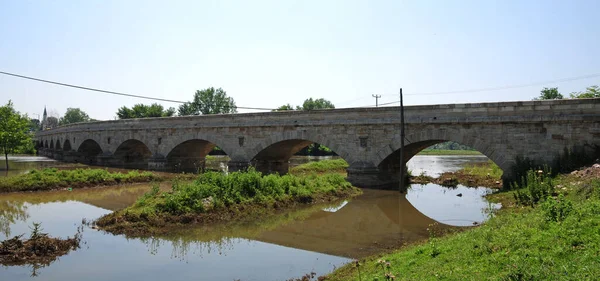 Puente Histórico Gazi Mihal Bey Edirne Turquía — Foto de Stock