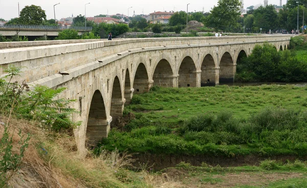 Historyczny Most Gazi Mihal Bey Edirne Turkey — Zdjęcie stockowe