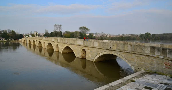 Meric Bridge Som Ligger Edirne Turkiet Byggdes 1847 — Stockfoto