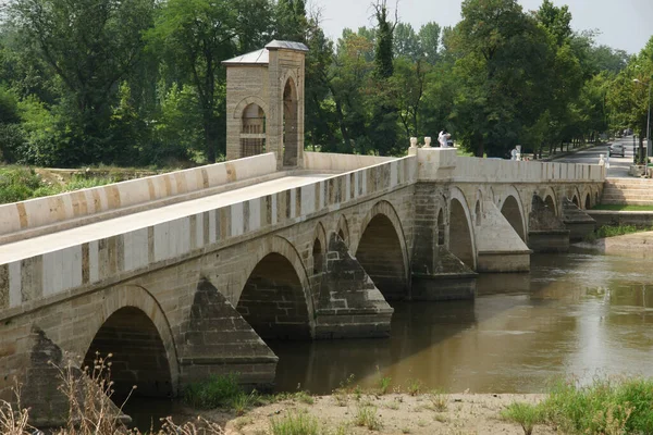 Situado Edirne Turquía Puente Ekmekcizade Ahmet Paa Tunca Fue Construido — Foto de Stock