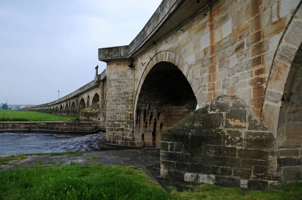Situato Edirne Turchia Historical Long Bridge Costruito Nel 1443 Ponte — Foto Stock