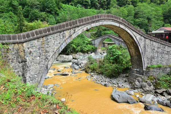 Localizado Cidade Artvin Turquia Ponte Dupla Foi Construída Século Xviii — Fotografia de Stock
