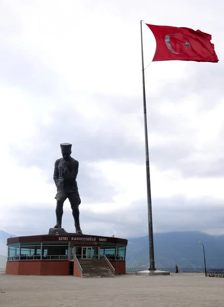 stock image Turkey's largest Ataturk statue is located in the city of Artvin at a place called Atatepe.