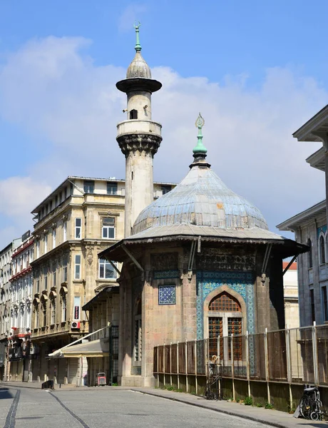 stock image Located in Istanbul, Turkey, the Hobyar Mosque was built in 1889. It is famous for its tiles.