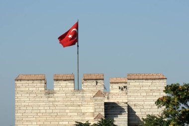 Antik Bizans duvarları, Istanbul, Türkiye.