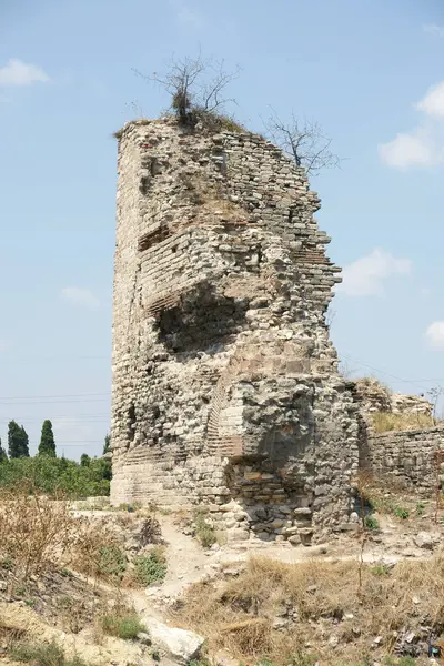 Ancient Byzantine Walls Istanbul Turkey — Stock Photo, Image