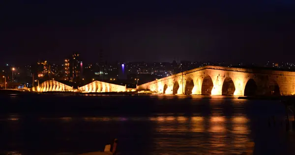 Kanuni Sultan Suleyman Bridge Som Ligger Buyukcekmece Turkiet Byggdes Mimar — Stockfoto