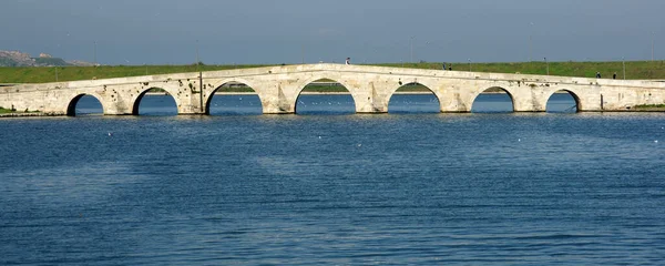 Kanuni Sultan Süleyman Köprüsü Türkiye Nin Buyukcekmece Kentinde Yüzyılda Mimar — Stok fotoğraf