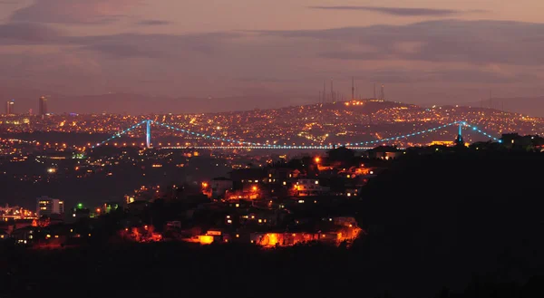 Γέφυρα Fatih Sultan Mehmet Στην Κωνσταντινούπολη Τουρκία — Φωτογραφία Αρχείου