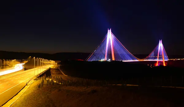 Yavuz Sultan Selim Bridge Położony Stambule Turcja Został Zbudowany 2016 — Zdjęcie stockowe