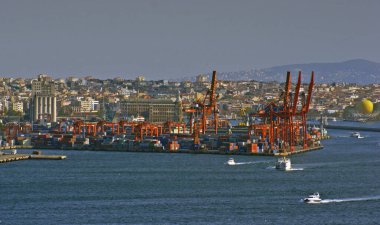 İstanbul, Türkiye 'deki Haydarpaşa Limanı.