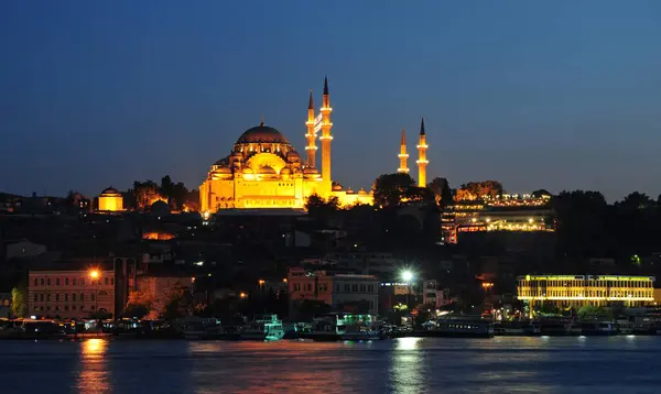 Noční Pohled Istanbulu Turecko — Stock fotografie