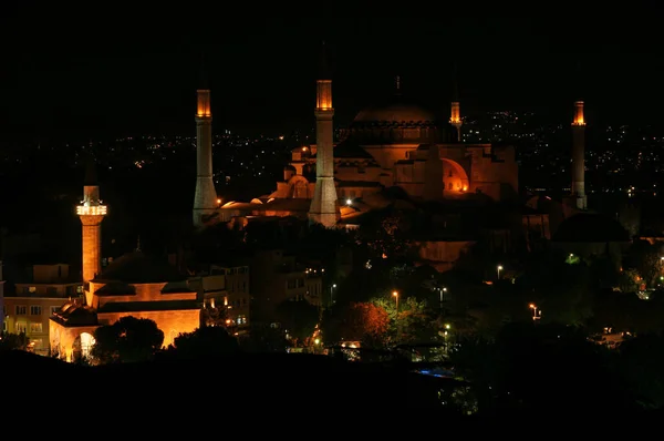 Fuegos Artificiales Vista Nocturna Desde Estambul Turquía —  Fotos de Stock