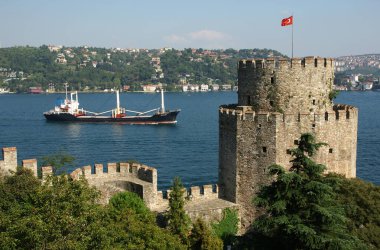 Türkiye 'nin İstanbul kentindeki Rumeli Kalesinden manzara